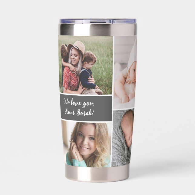 We love you Aunt Custom photos Personalized Insulated Tumbler (Front)