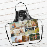 WE LOVE YOU AUNT Modern Custom Name Photo Collage Apron<br><div class="desc">We love you, Aunt ! Perfect gift for Mother's Day, Birthday, or the Holidays: A modern, chic custom name apron to be personalized by you with ten of your personal favorite photos as well as a message, names for the best auntie ever. This is the black and white striped version....</div>