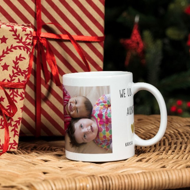 We Love You Auntie 2 Photo Collage Coffee Mug (We Love You Auntie 2 Photo Collage Coffee Mug Best Holiday Or Birthday Gift for Aunt)