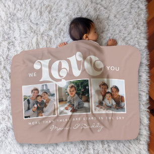 We love You Baby Birthday Family Photo Collage  Blanket