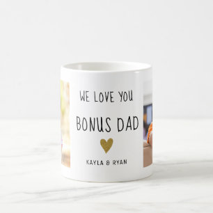 We Love You Bonus Dad 2 Photo Collage Step Dad Coffee Mug