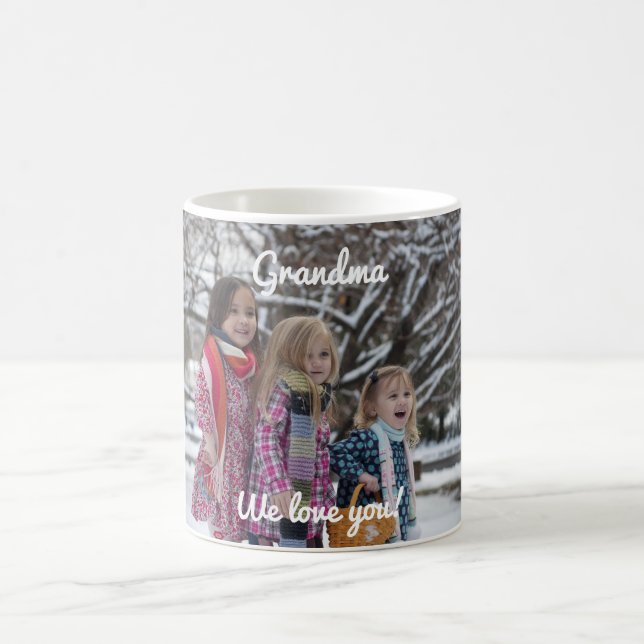 WE LOVE YOU! Customer-specific photo cup, 325 ml Coffee Mug (Center)