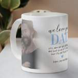 We Love You Dad 2 Photo Coffee Mug<br><div class="desc">A perfect gift for a father featuring 2 family photos,  the words "we love you dad,  you are simply amazing,  we just couldn't imagine our life without you",  a blue heart,  and the childrens names.</div>