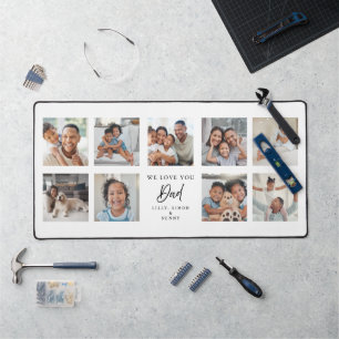 We Love You Dad 9 Photo Collage Personalized Desk Mat
