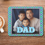 We Love You Dad Blue Green Custom Photo  Mouse Pad<br><div class="desc">Make Dad's workspace extra special with our customizable mouse pad, a thoughtful tribute to his unwavering love and support. Featuring a photo placeholder complemented by the heartfelt message, 'We Love You Dad, ' this mouse pad adds a personal touch to his daily routine. Whether it's for Father's Day or just...</div>