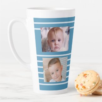 We love you Dad blue with photos Latte Mug