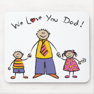 We Love You Dad Cartoon Family Happy Father's Day Mouse Pad