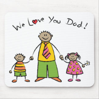 We Love You Dad Cartoon Family Happy Father's Day Mouse Pad