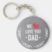 we love you dad, custom names keychain