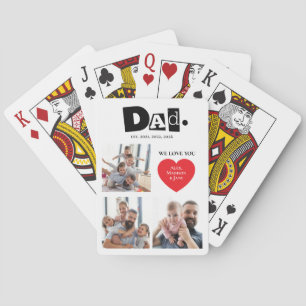 We love you Dad Est Years 3 Photos Heart Poker Cards
