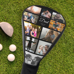 We Love you Dad Family Photo Collage Cool Trendy Golf Head Cover