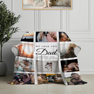 We Love you DAD Modern Trendy Cozy Father's Day Fleece Blanket