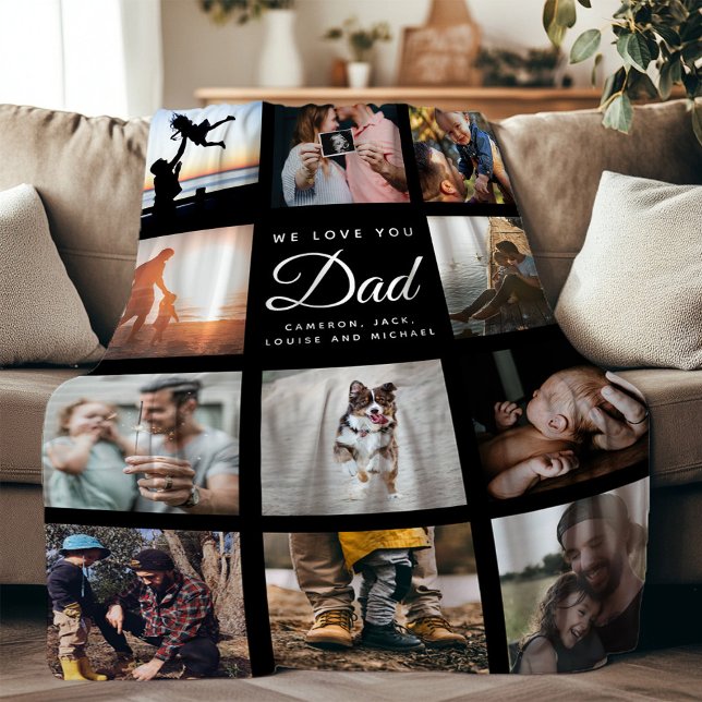 We Love you DAD Modern Trendy Cozy Father's Day Fleece Blanket (Creator Uploaded)