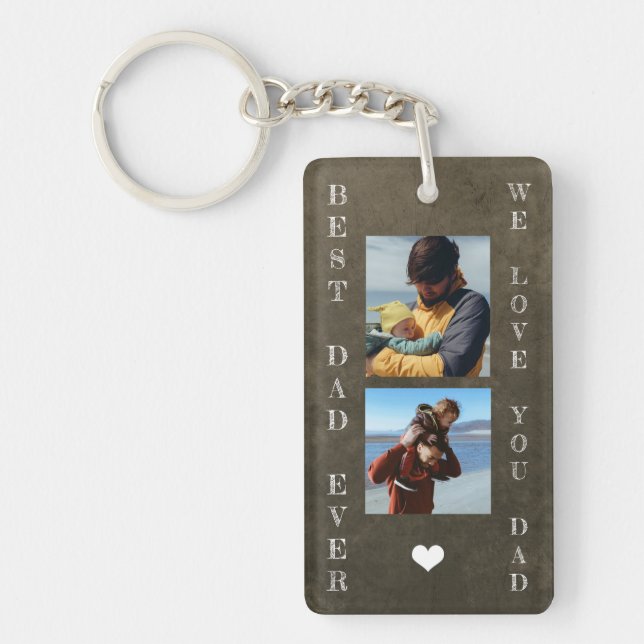 We love you dad personalized 5 photos keychain (Front)