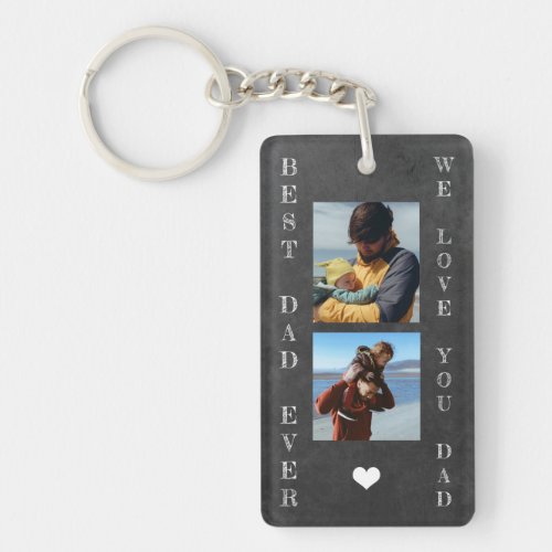 We love you dad personalized 5 photos keychain