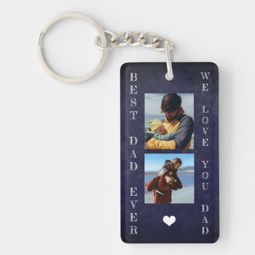 We love you dad personalized 5 photos keychain