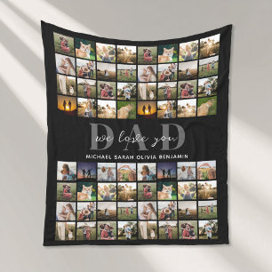 We Love You Dad Personalized 64 Photo Collage Fleece Blanket