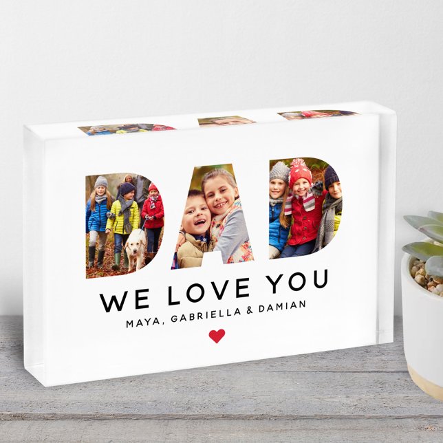 We Love You Dad Personalized Collage Photo Block (Creator Uploaded)