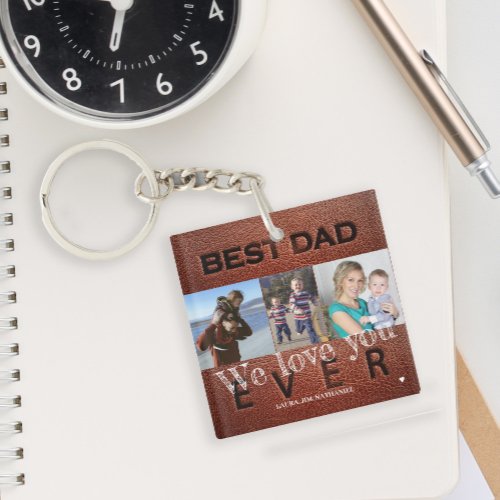 We love you dad personalized photos keychain