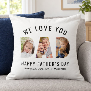 We Love You Dad Photo Fathers Day Throw Pillow
