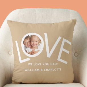 We love You Dad Photo Throw Pillow