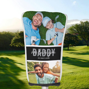 We Love You Daddy 2 Photo Black Golf Head Cover