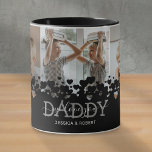 We Love You Daddy 3 Photo Mug<br><div class="desc">Show dad just how much he means with our exclusive 'Modern Mug for Dad'. This custom-made, high-quality mug features a heartwarming photo collage of his children, an edgy black heart design, and the heartfelt declaration 'we love you daddy'. To make it even more special, each mug is personalized with the...</div>