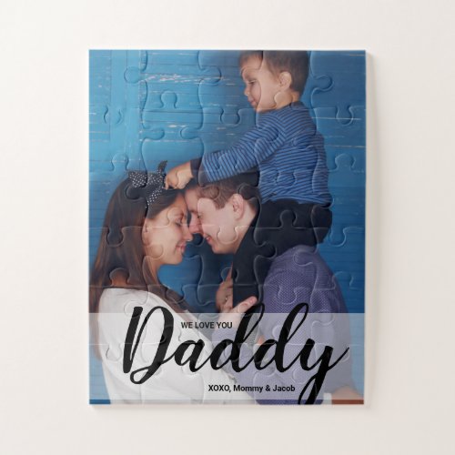 We love you Daddy Custom Photo Names Jigsaw Puzzle