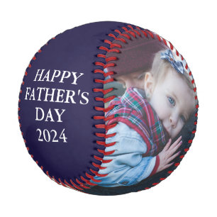 We Love You Daddy Father's Day Photo Collage Blue Baseball