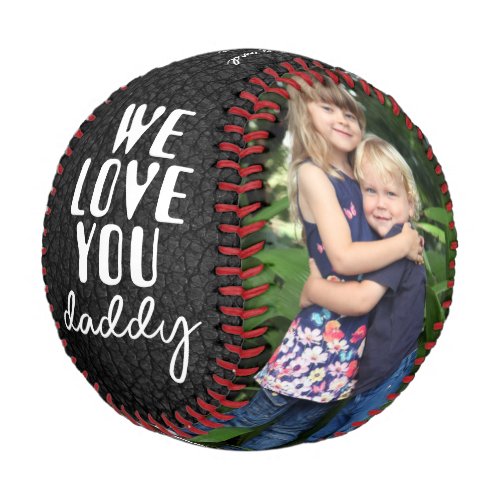 We Love You Daddy Leather Print 2 Photo Collage Baseball