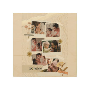 We Love You Daddy Photo Collage  Wood Wall Art