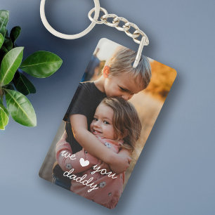 We Love You Daddy Photo Keychain