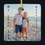 We LOVE You Family Photo PERSONALIZE Ceramic Ornament<br><div class="desc">The message " We LOVE You"  Personalized with a photo lets you capture a cherished memory of your favorite people to share with others. Perfect for any spot you will pass by and smile. Message can be customized.
I love painting and design! I hope you enjoy my artwork.</div>