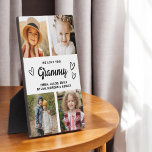 We Love You Grammy Family Modern Photo Collage Plaque<br><div class="desc">The Grammy We Love You Heart Modern Photo Collage Plaque is a touching and personalized gift that showcases your love for your grandmother. This beautifully designed plaque features a heart-shaped photo collage, allowing you to add your favorite family pictures in a modern and stylish layout. The heartfelt "We Love You,...</div>