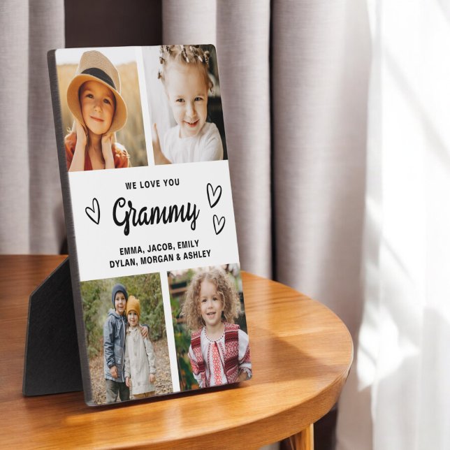 We Love You Grammy Family Modern Photo Collage Plaque (Creator Uploaded)