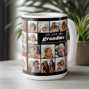 We Love You Grandma - 15 Photo Collage Coffee Mug