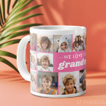 We Love You Grandma - 17 Photo Collage Giant Coffee Mug<br><div class="desc">Grandkids Photo Collage - or any photos -- A full coverage design includes a solid color background. Use up to 17 square photos to create a unique and personal gift. The text can be changed to match your event. It is a template for a candle to give to grandma, but...</div>