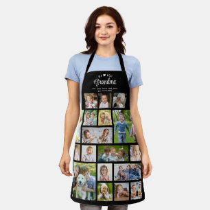 We Love You Grandma 18 Photo Collage Apron