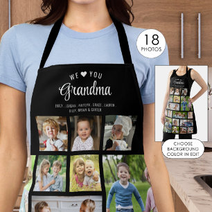 We Love You Grandma 18 Photo Collage Apron
