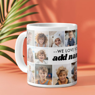 We Love You Grandma - 23 Photo Collage Giant Coffee Mug