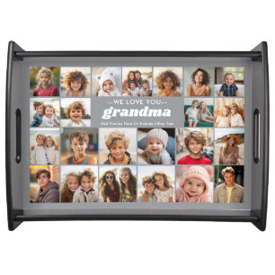 We Love You Grandma - 23 Photo Collage Serving Tray