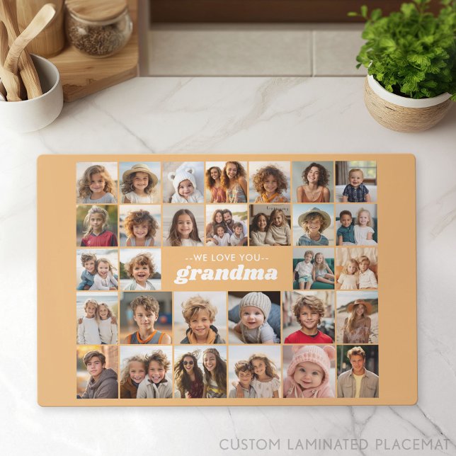 We Love You Grandma - 30 Photo Collage Placemat (Photo Collage Placemat)