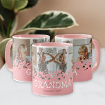 We Love You Grandma 3 Photo Mug<br><div class="desc">Modern grandmother mug featuring a photo collage of the grandkids,  a cute pink heart design,  the saying "we love you grandma",  and the childrens names.</div>