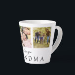 We Love You Grandma 3 Photo Personalized Monogram Latte Mug<br><div class="desc">Create your own custom mug gift for grandma. Simply personalize with 3 of your favorite photos and personalized message.</div>