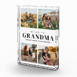 We Love You Grandma 4 Photo Collage Photo Block<br><div class="desc">Say we love you to grandma this holiday season with a personalized Christmas gift photo block featuring 4 of your favorite photos and grandchildren kids names. All text in this design is editable so you can add your own message or text. Available in a variety colors,  styles and products.</div>