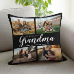 We Love You Grandma 4 Photo Collage Throw Pillow<br><div class="desc">Say we love you to grandma this holiday season with a personalized Christmas gift throw pillow featuring 4 of your favorite photos and grandchildren kids names and . All text in this design is editable so you can add your own message or text. Available in a variety colors, styles and...</div>