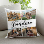 We Love You Grandma 4 Photo Collage Throw Pillow<br><div class="desc">Say we love you to grandma this holiday season with a personalized Christmas gift throw pillow featuring 4 of your favorite photos and grandchildren kids names and . All text in this design is editable so you can add your own message or text. Available in a variety colors, styles and...</div>