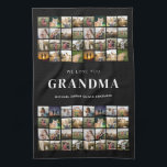 We Love You Grandma 64 Photo Collage Kitchen Towel<br><div class="desc">Create your personalized photo collage kitchen towel for grandma.</div>