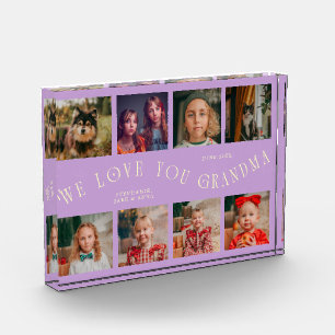 We Love You Grandma 8 Photo Grid Lemon Wisteria Acrylic Award