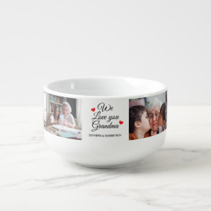 We love you Grandma Custom 6 Photo Collage bowl